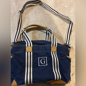 Pottery barn classic diaper bag navy blue